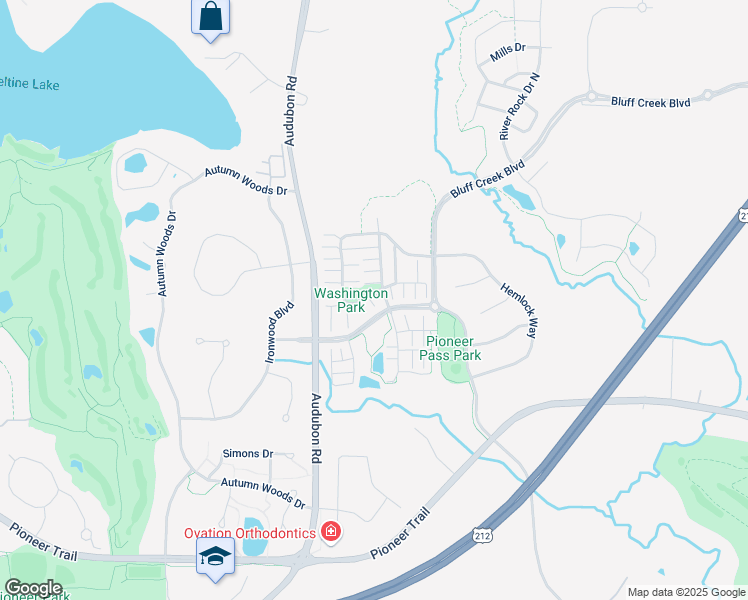 map of restaurants, bars, coffee shops, grocery stores, and more near 1984 Commonwealth Boulevard in Chanhassen