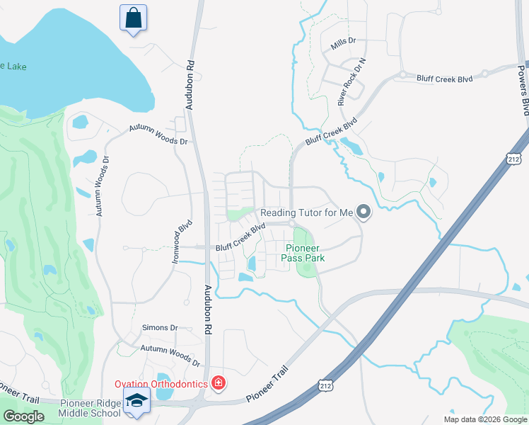 map of restaurants, bars, coffee shops, grocery stores, and more near 1845 Columbia Lane in Chanhassen