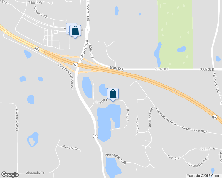 map of restaurants, bars, coffee shops, grocery stores, and more near 1215 82nd Street East in Inver Grove Heights