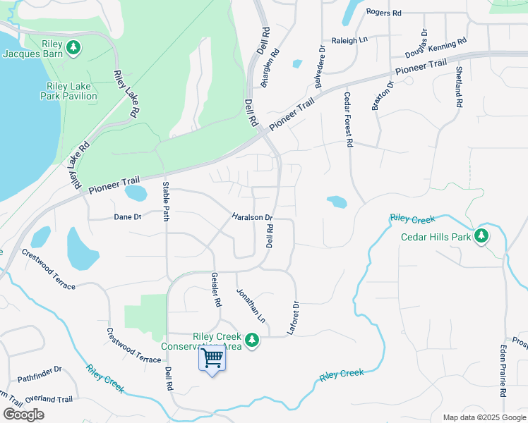 map of restaurants, bars, coffee shops, grocery stores, and more near 9445 Marshall Road in Eden Prairie