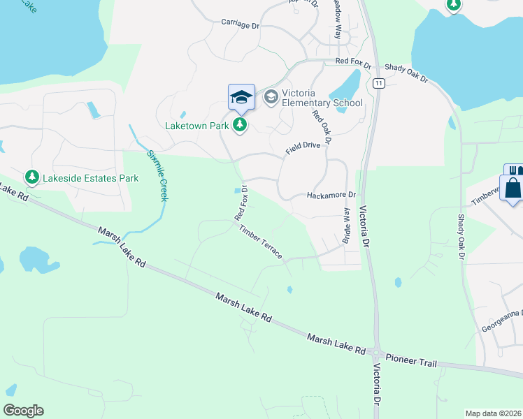 map of restaurants, bars, coffee shops, grocery stores, and more near 1520 Willow Circle in Victoria