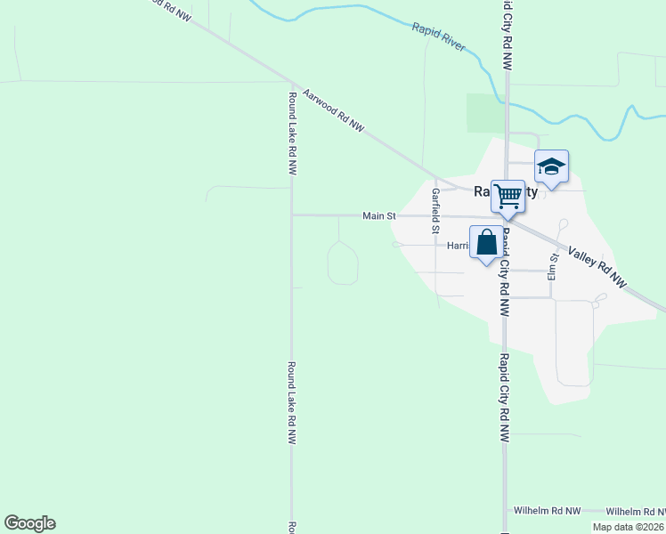 map of restaurants, bars, coffee shops, grocery stores, and more near 5929 Main Street in Rapid City