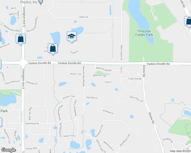 map of restaurants, bars, coffee shops, grocery stores, and more near 926 Wescott Trail in Eagan