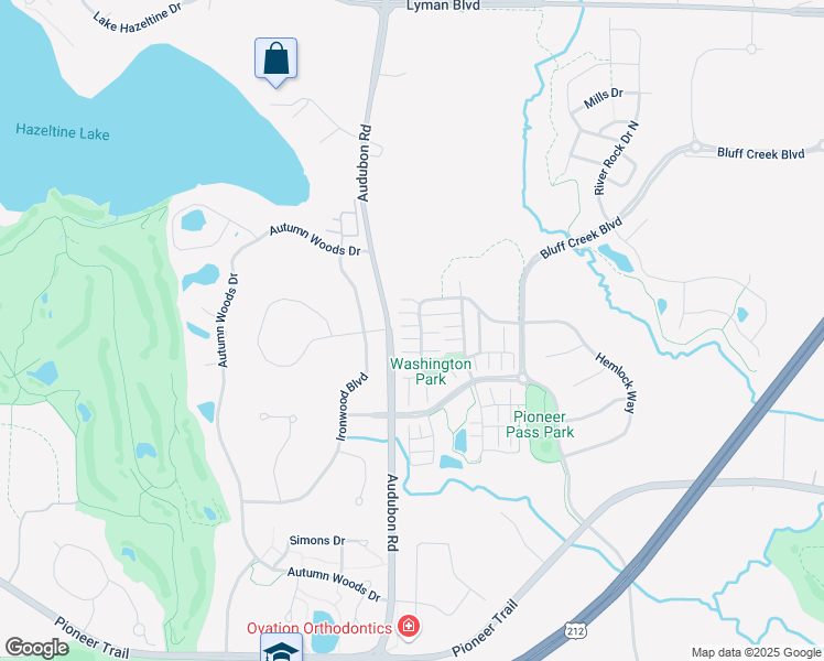 map of restaurants, bars, coffee shops, grocery stores, and more near 1952 Commonwealth Boulevard in Chanhassen