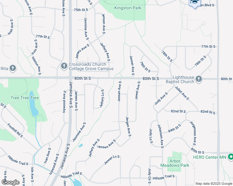 map of restaurants, bars, coffee shops, grocery stores, and more near in Cottage Grove