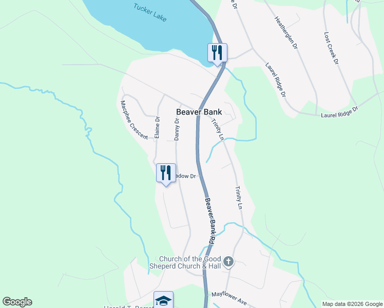 map of restaurants, bars, coffee shops, grocery stores, and more near 193 Beaver Bank Road in Beaver Bank