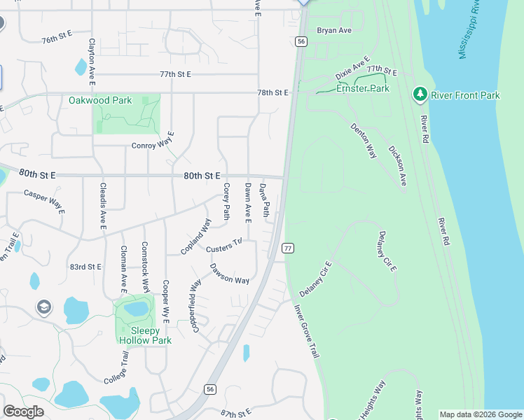 map of restaurants, bars, coffee shops, grocery stores, and more near 8097 Dana Path in Inver Grove Heights