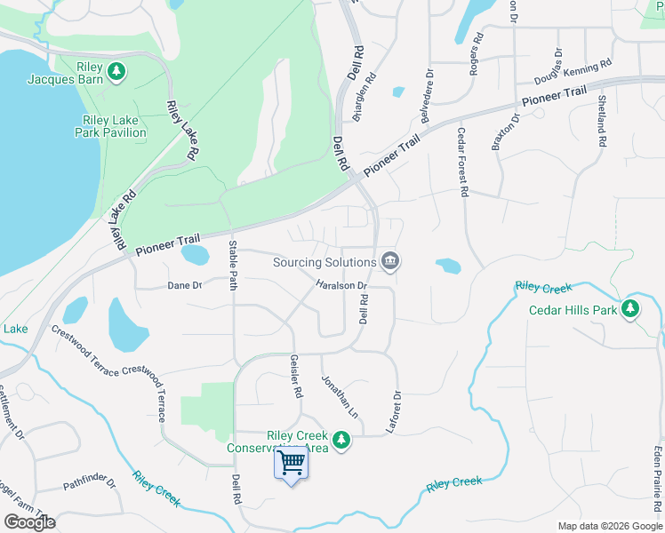 map of restaurants, bars, coffee shops, grocery stores, and more near 9434 Marshall Road in Eden Prairie