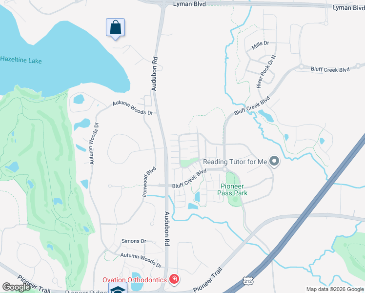 map of restaurants, bars, coffee shops, grocery stores, and more near 1952 Commonwealth Boulevard in Chanhassen