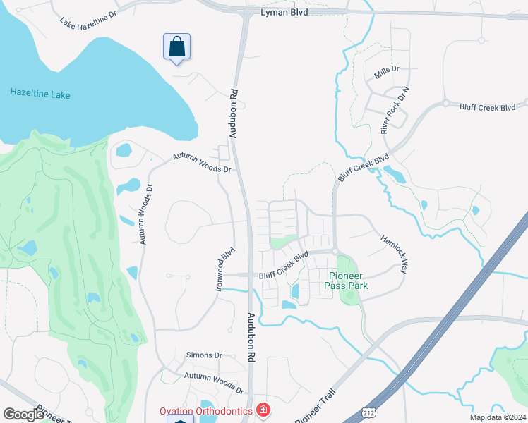 map of restaurants, bars, coffee shops, grocery stores, and more near 1952 Commonwealth Boulevard in Chanhassen