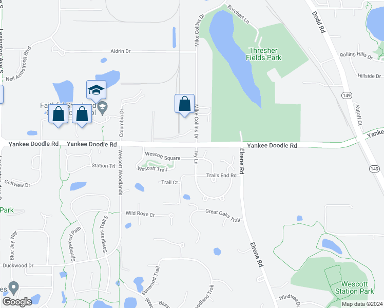 map of restaurants, bars, coffee shops, grocery stores, and more near in Eagan