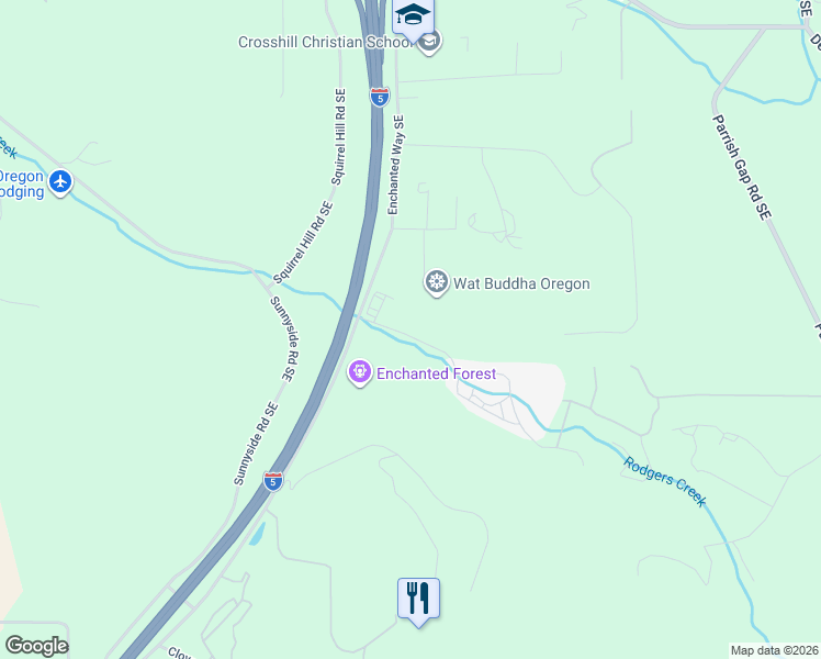 map of restaurants, bars, coffee shops, grocery stores, and more near 8372 Enchanted Way Southeast in Turner