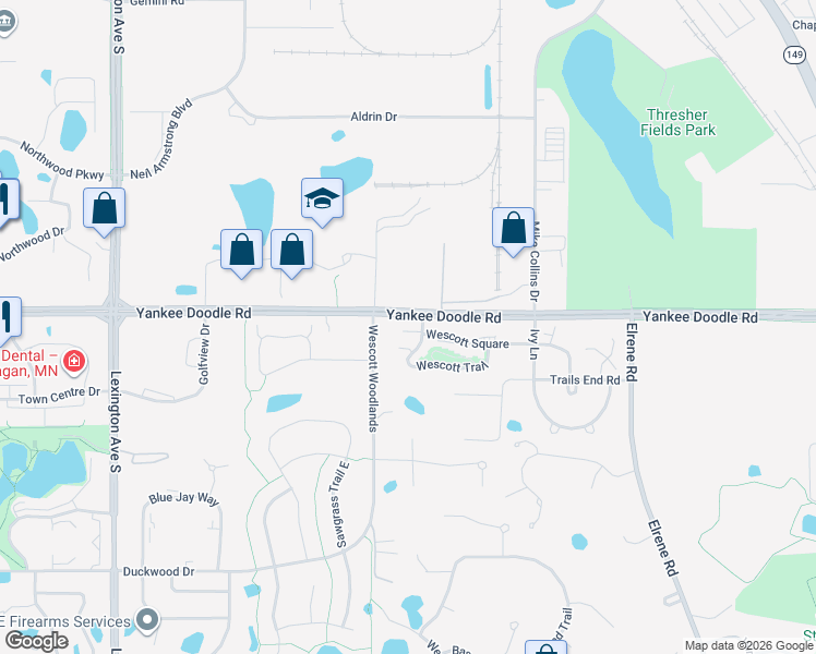 map of restaurants, bars, coffee shops, grocery stores, and more near in Eagan