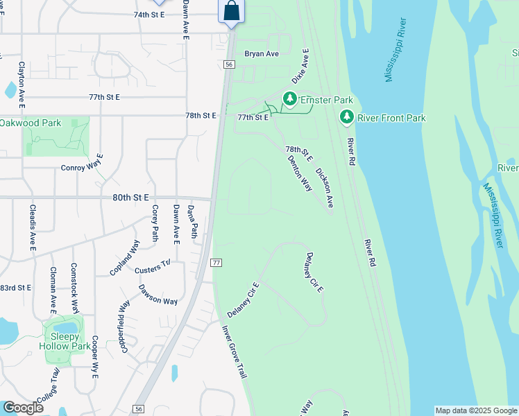 map of restaurants, bars, coffee shops, grocery stores, and more near 7999 Dempsey Way in Inver Grove Heights