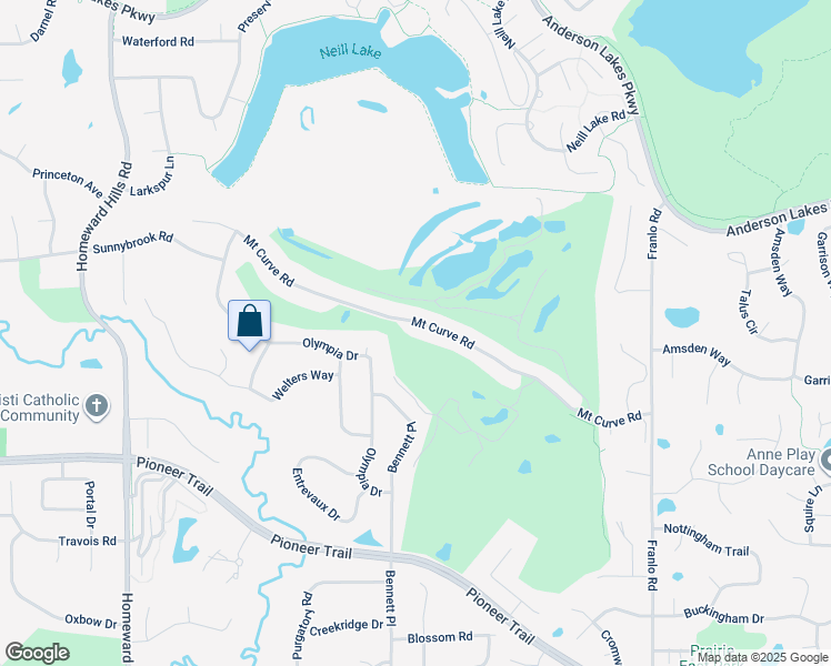 map of restaurants, bars, coffee shops, grocery stores, and more near 11089 Mount Curve Road in Eden Prairie