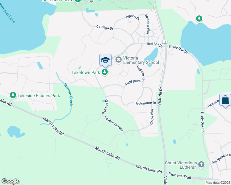 map of restaurants, bars, coffee shops, grocery stores, and more near 1705 Martingale Lane in Victoria