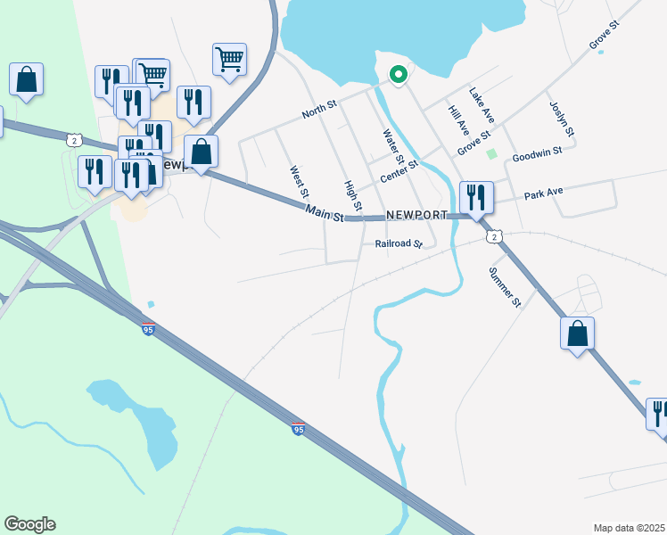 map of restaurants, bars, coffee shops, grocery stores, and more near 12 South Street in Newport