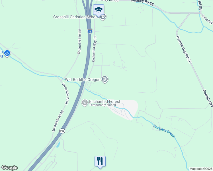map of restaurants, bars, coffee shops, grocery stores, and more near 8360 David Lane Southeast in Turner