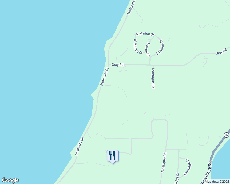 map of restaurants, bars, coffee shops, grocery stores, and more near 775 Lost Nations Trail in Traverse City