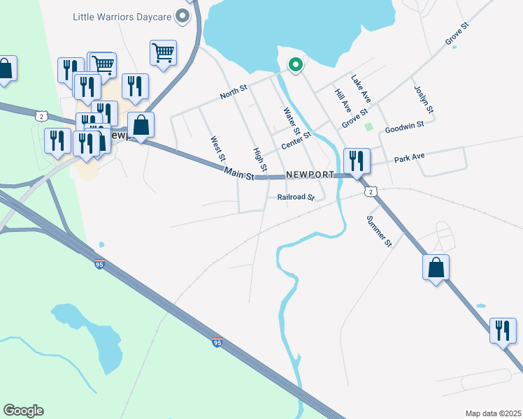 map of restaurants, bars, coffee shops, grocery stores, and more near 12 South Street in Newport
