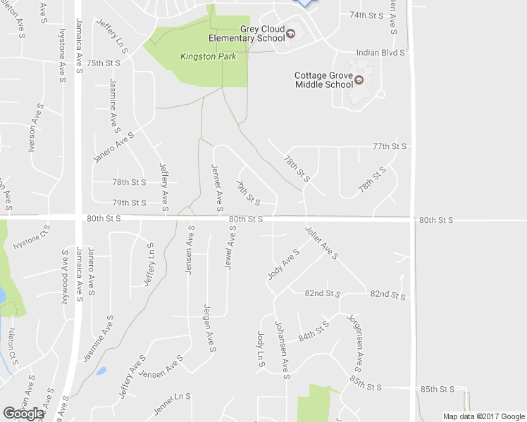 map of restaurants, bars, coffee shops, grocery stores, and more near 9577 79th Street South in Cottage Grove