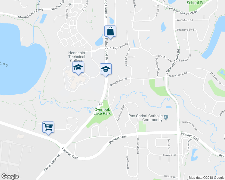 map of restaurants, bars, coffee shops, grocery stores, and more near 9379 Creek Knoll Road in Eden Prairie