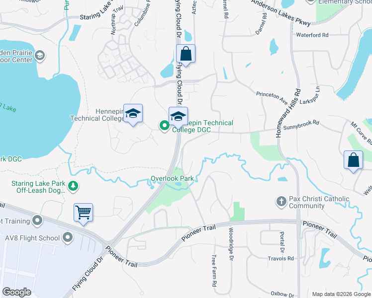 map of restaurants, bars, coffee shops, grocery stores, and more near in Eden Prairie