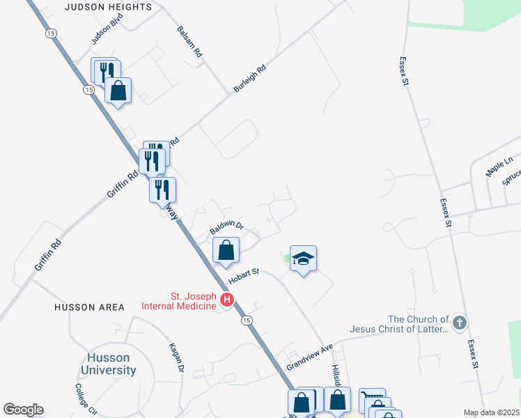 map of restaurants, bars, coffee shops, grocery stores, and more near 21 Cortland Circle in Bangor