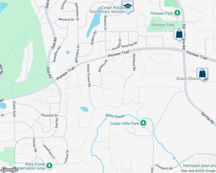 map of restaurants, bars, coffee shops, grocery stores, and more near 9279 Braxton Drive in Eden Prairie