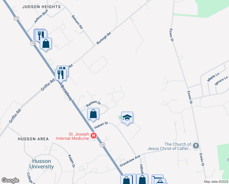 map of restaurants, bars, coffee shops, grocery stores, and more near 21 Cortland Circle in Bangor