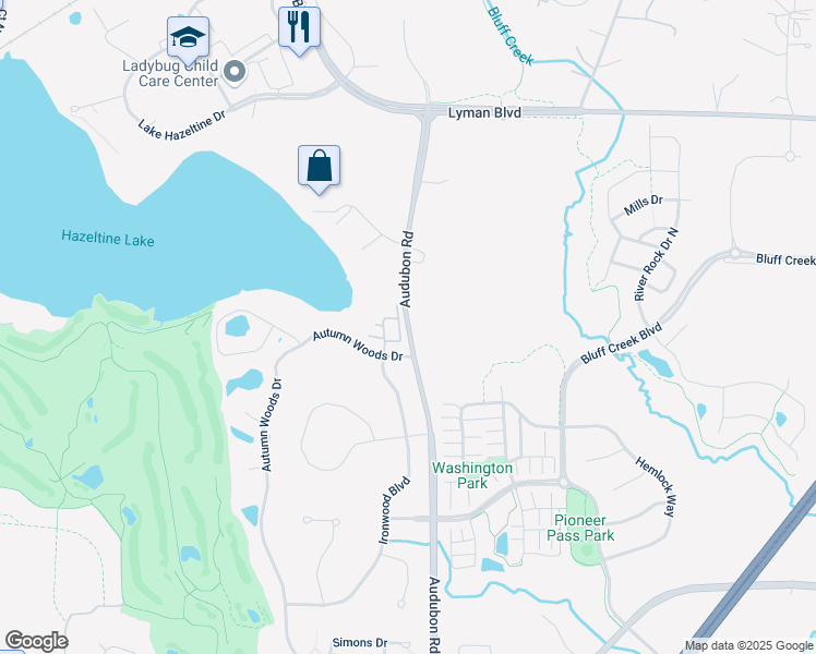 map of restaurants, bars, coffee shops, grocery stores, and more near County Road 15 in Chanhassen