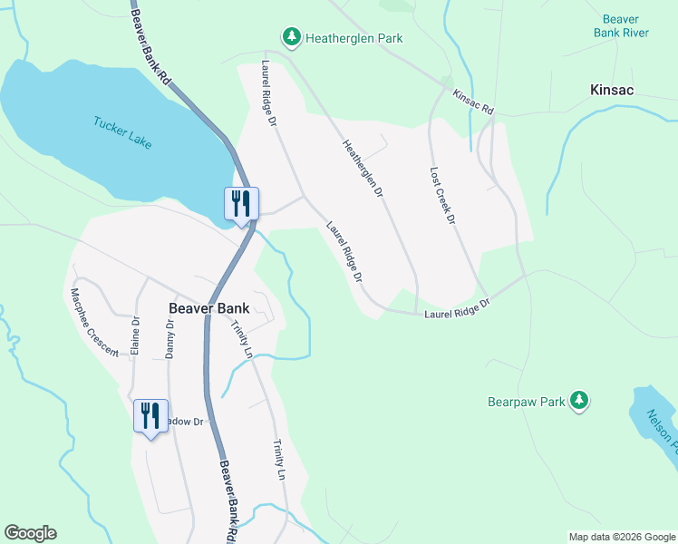 map of restaurants, bars, coffee shops, grocery stores, and more near 254 Laurel Ridge Drive in Beaver Bank