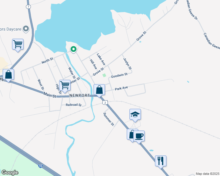 map of restaurants, bars, coffee shops, grocery stores, and more near 10 Rowe Street in Newport