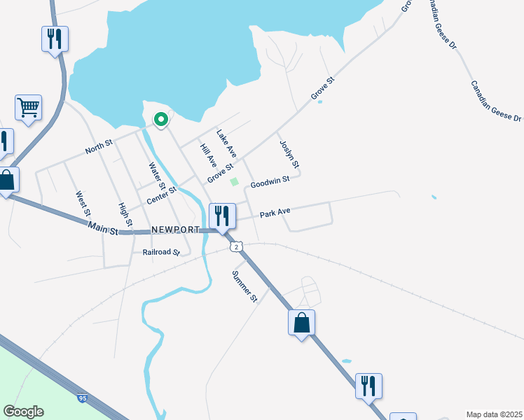 map of restaurants, bars, coffee shops, grocery stores, and more near 28 Park Avenue in Newport