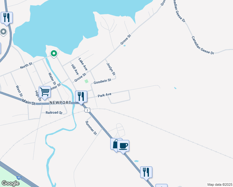 map of restaurants, bars, coffee shops, grocery stores, and more near 60 Park Avenue in Newport