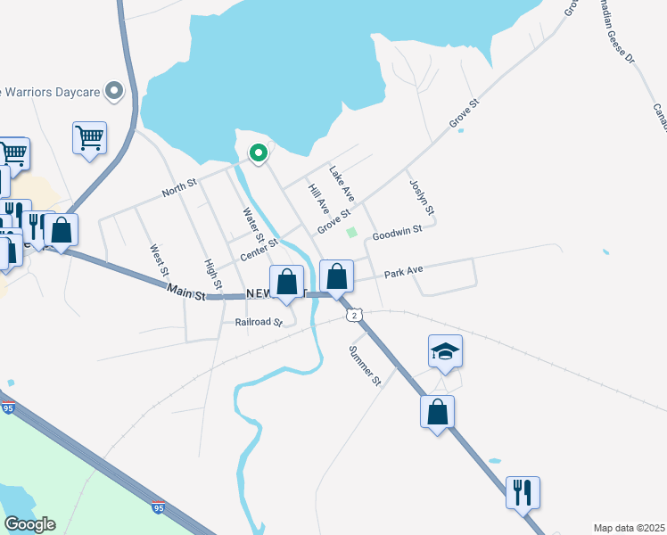 map of restaurants, bars, coffee shops, grocery stores, and more near 43 Elm Street in Newport