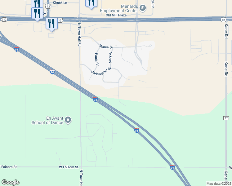 map of restaurants, bars, coffee shops, grocery stores, and more near 5506 Cyndi Court in Eau Claire
