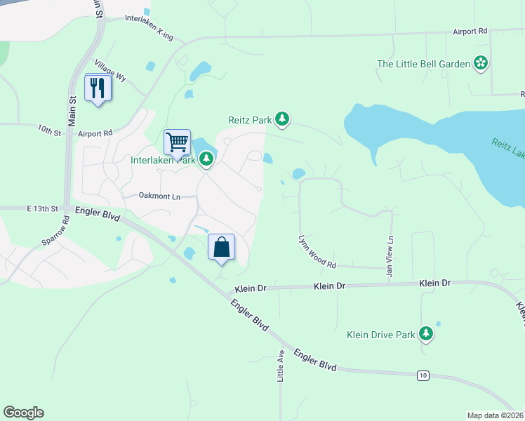map of restaurants, bars, coffee shops, grocery stores, and more near 9280 Lynn Wood Road in Waconia