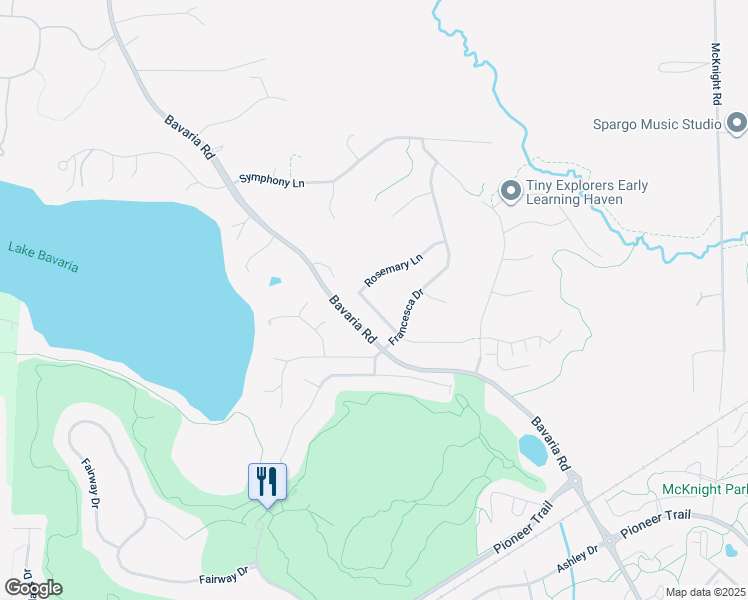 map of restaurants, bars, coffee shops, grocery stores, and more near 1133 Rosemary Lane in Chaska