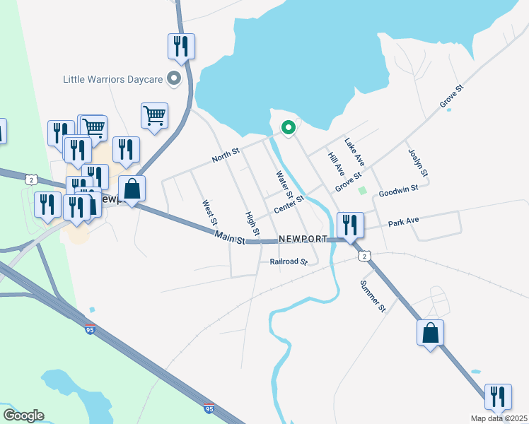 map of restaurants, bars, coffee shops, grocery stores, and more near 22 Shaw Street in Newport