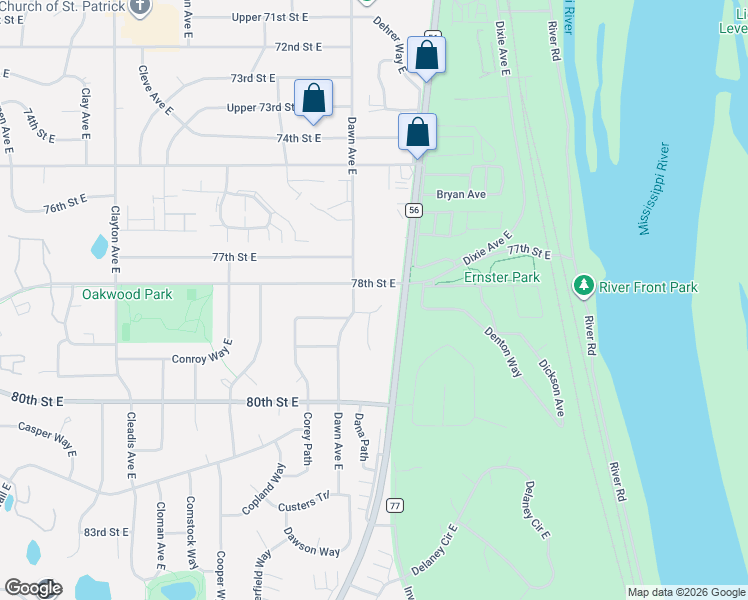 map of restaurants, bars, coffee shops, grocery stores, and more near 7814 Davidson Court in Inver Grove Heights