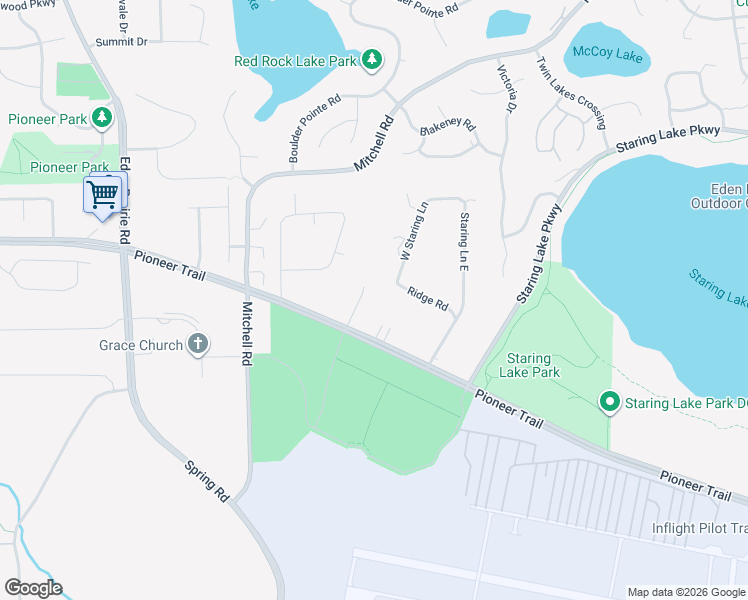 map of restaurants, bars, coffee shops, grocery stores, and more near 9213 La Rivier Ct in Eden Prairie
