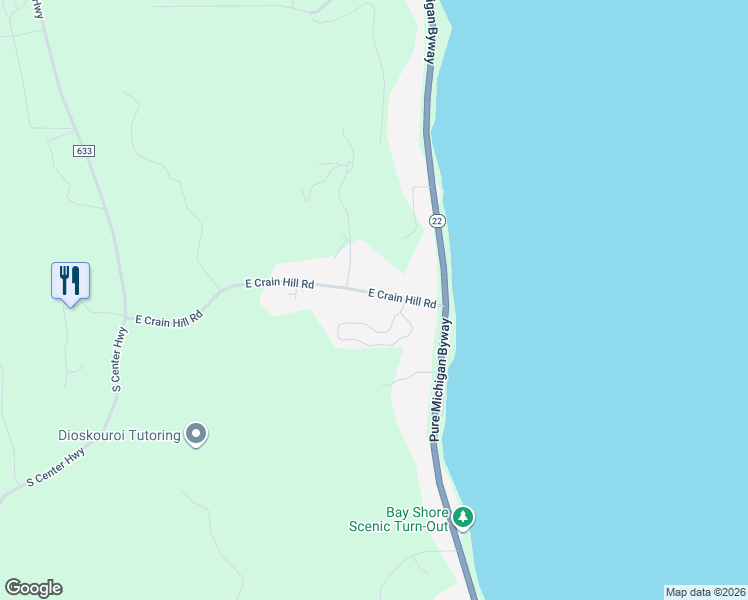 map of restaurants, bars, coffee shops, grocery stores, and more near East Sapphire Circle in Traverse City