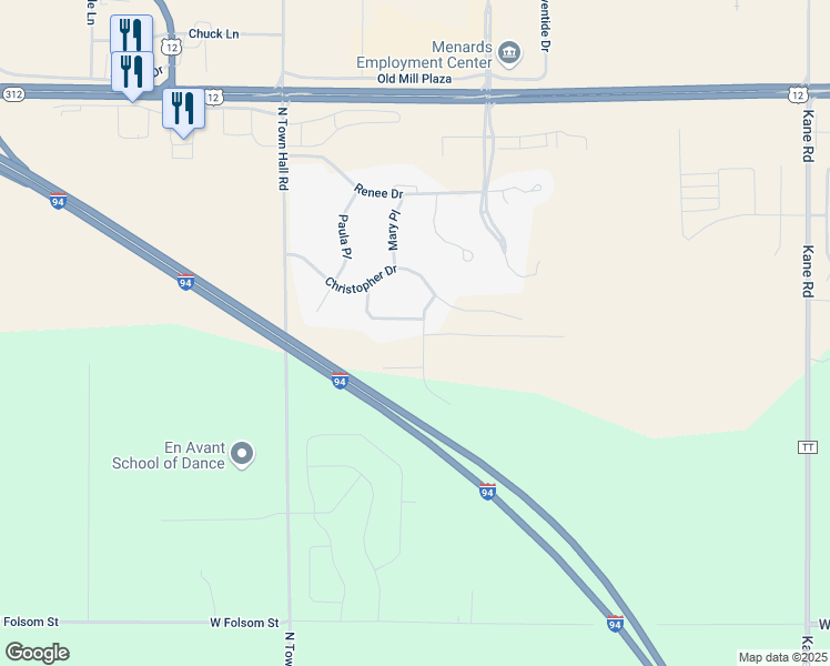 map of restaurants, bars, coffee shops, grocery stores, and more near 5506 Cyndi Court in Eau Claire
