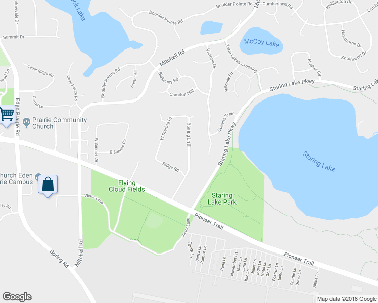 map of restaurants, bars, coffee shops, grocery stores, and more near 9083 Staring Lane East in Eden Prairie