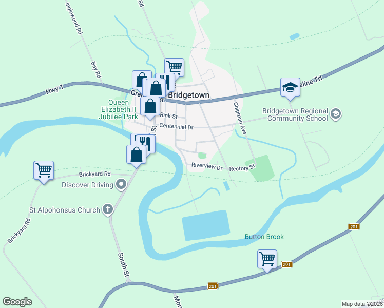 map of restaurants, bars, coffee shops, grocery stores, and more near 7 Victoria Street in Bridgetown