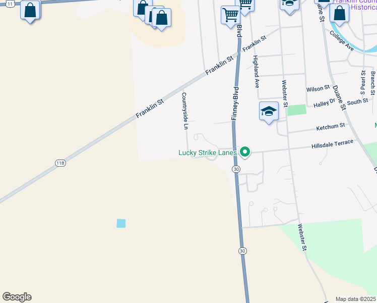 map of restaurants, bars, coffee shops, grocery stores, and more near in Malone