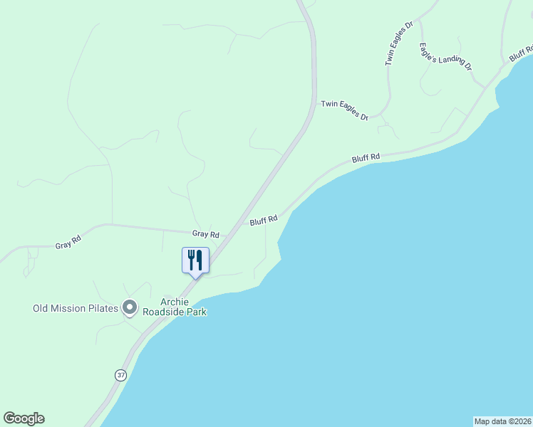 map of restaurants, bars, coffee shops, grocery stores, and more near 10464 Center Road in Traverse City