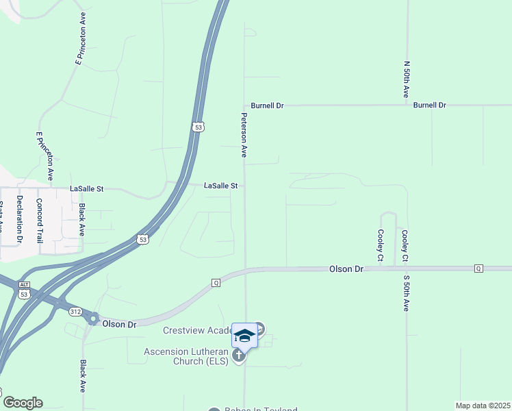 map of restaurants, bars, coffee shops, grocery stores, and more near 2013 Peterson Avenue in Eau Claire