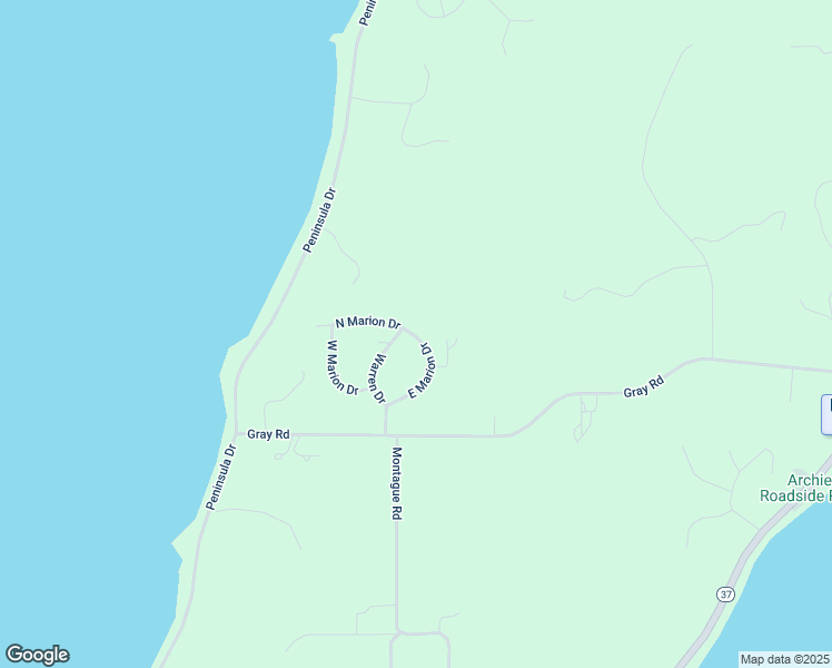 map of restaurants, bars, coffee shops, grocery stores, and more near 10452 East Marion Drive in Traverse City